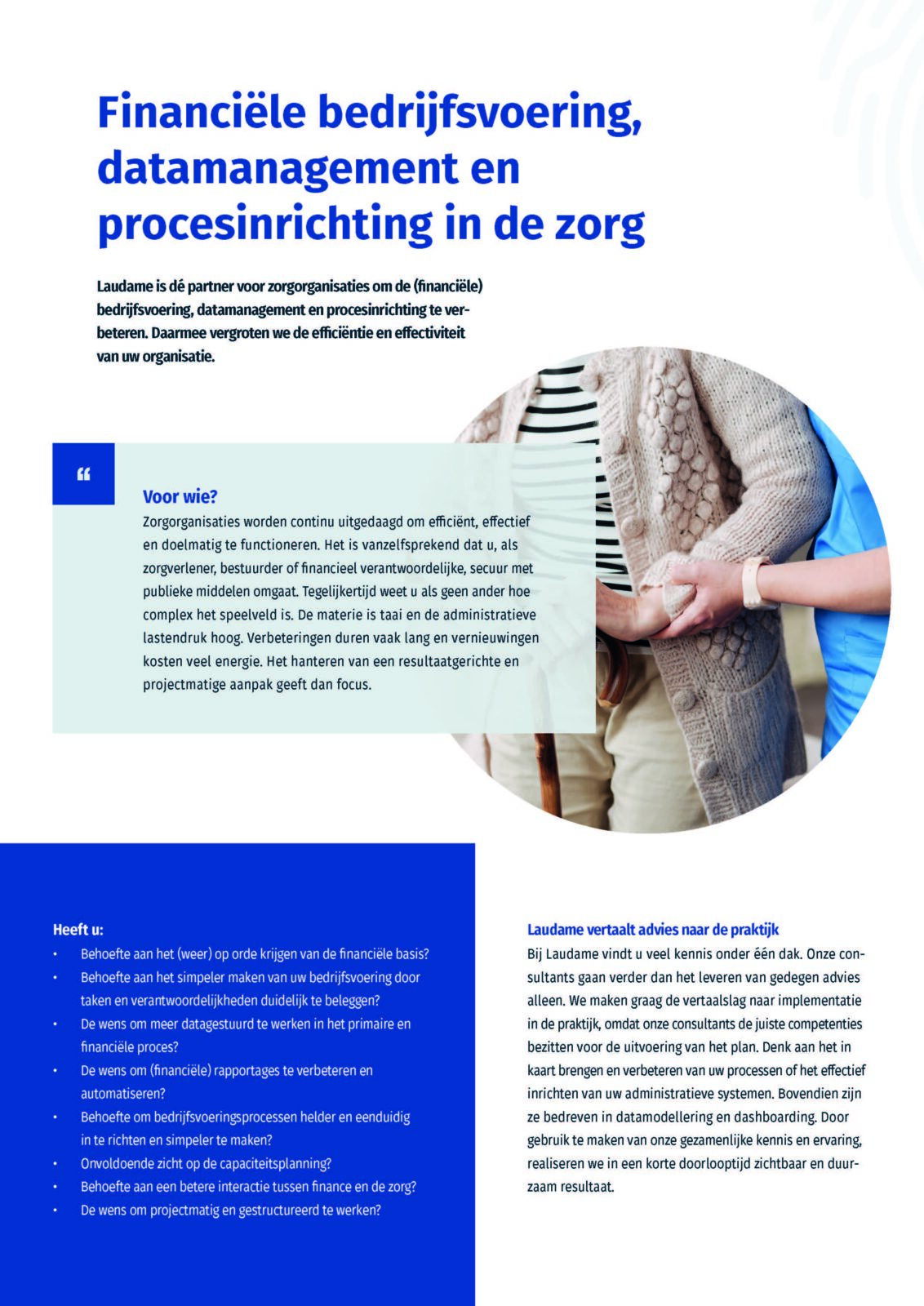 Laudame Consultancy Propositie Zorg A4 DEF Pagina 1